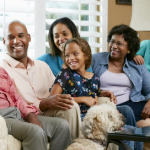 large family smiling